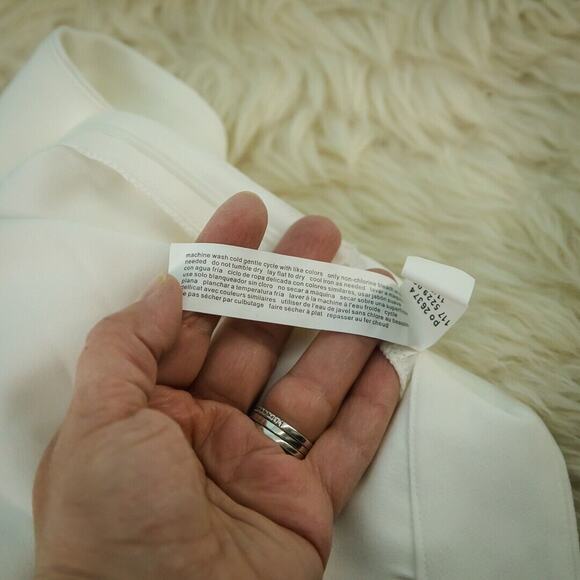 Eloquii Plus Size 28 White Wide Straight Leg Button Zip Closure Dress Pants NEW - Picture 5 of 7